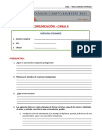 Examen Sistema Virtual Cuarto Bimestre Comunicación Canal Ii