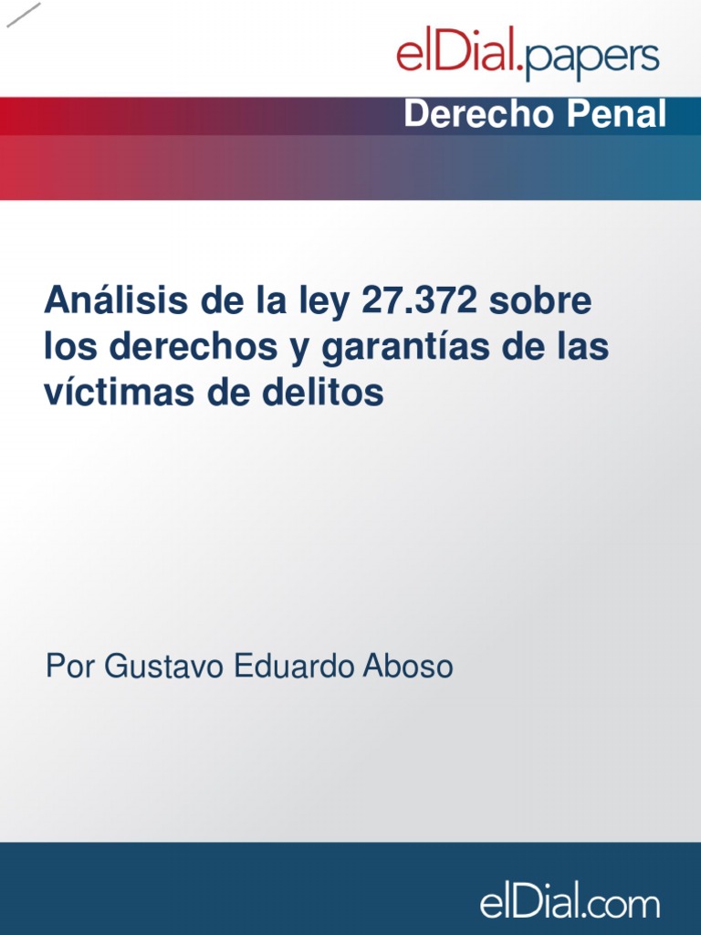 Análisis de La Ley 27.372 Sobre Los Derechos y Garantías de Las ...