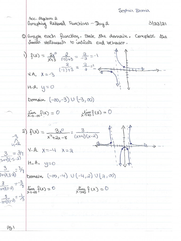 9 Graphing Day 2 WS - Sophia Bhoria Done | PDF