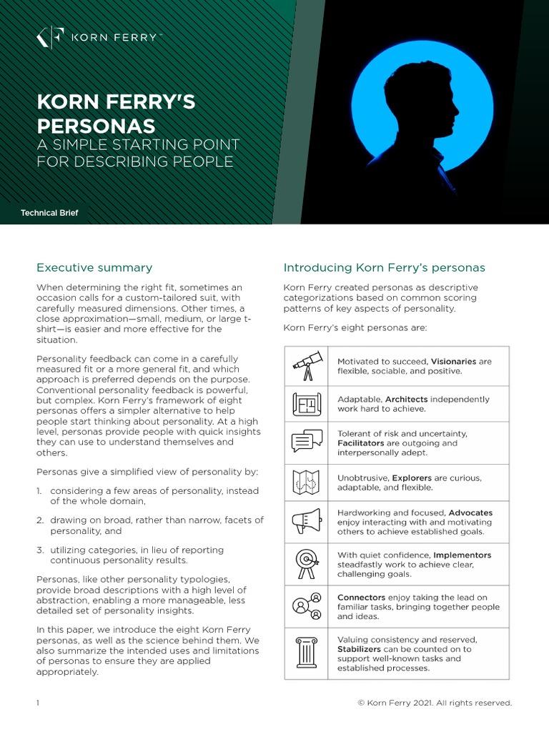 Korn Ferry Personality Framework Overview | PDF | Psychology ...