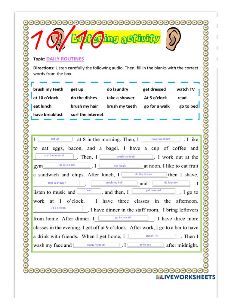 ejercicio-de-daily-routine-listening-activity-pdf