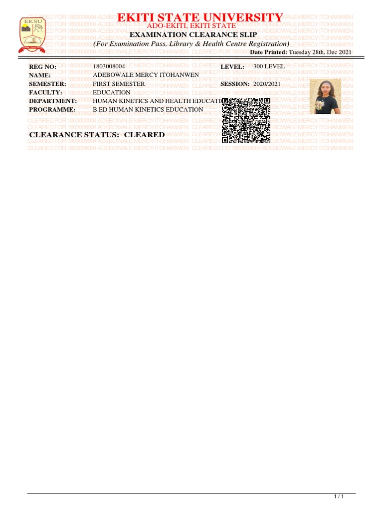 Clearance Form | PDF