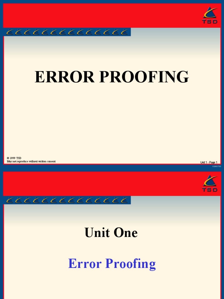 Blue 4 - Error Proofing | PDF | Lean Manufacturing | Error