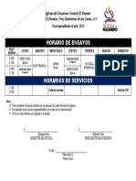 Horario de Ensayos Iglesia 2023