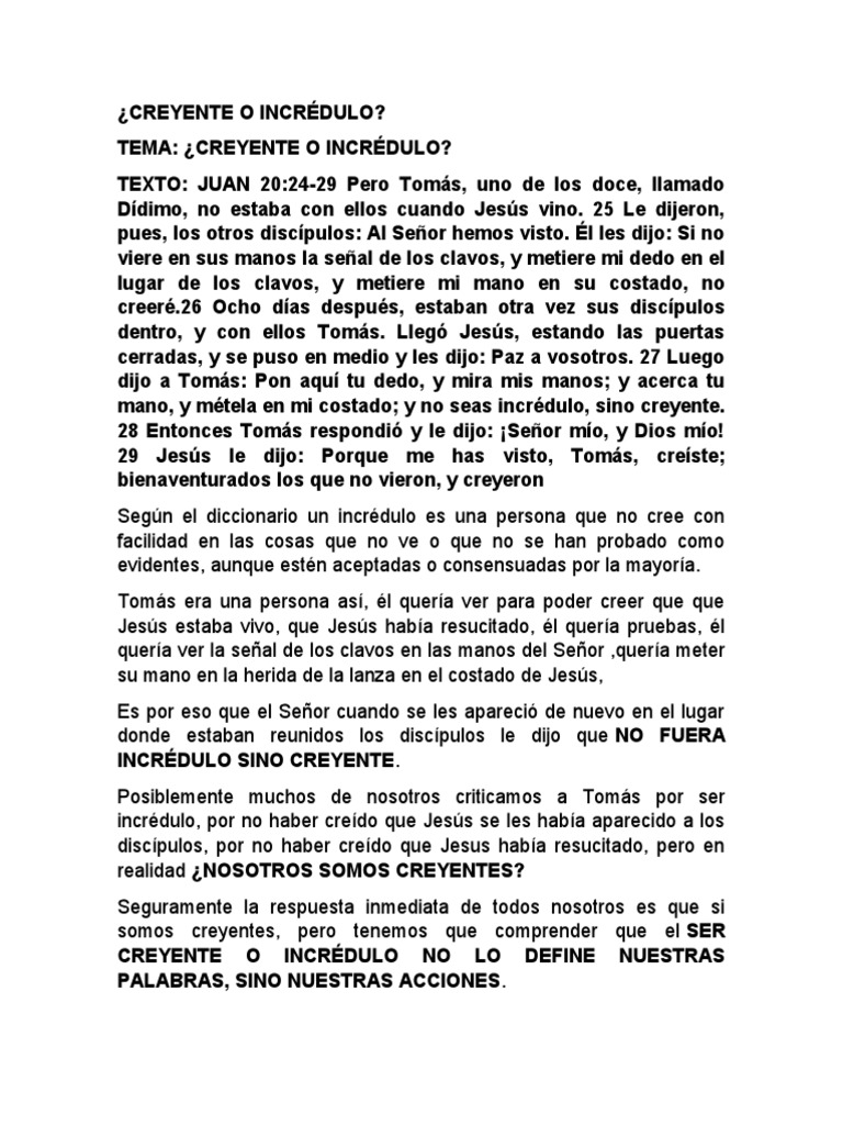Creyente o Incrédulo: Reflexiones Bíblicas | PDF | Dios | Abrahán