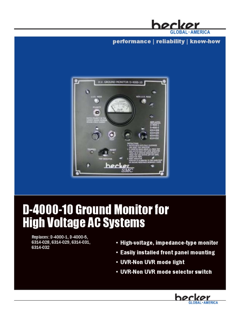 D400010 Ground Monitor PDF Alternating Current Electrical Connector