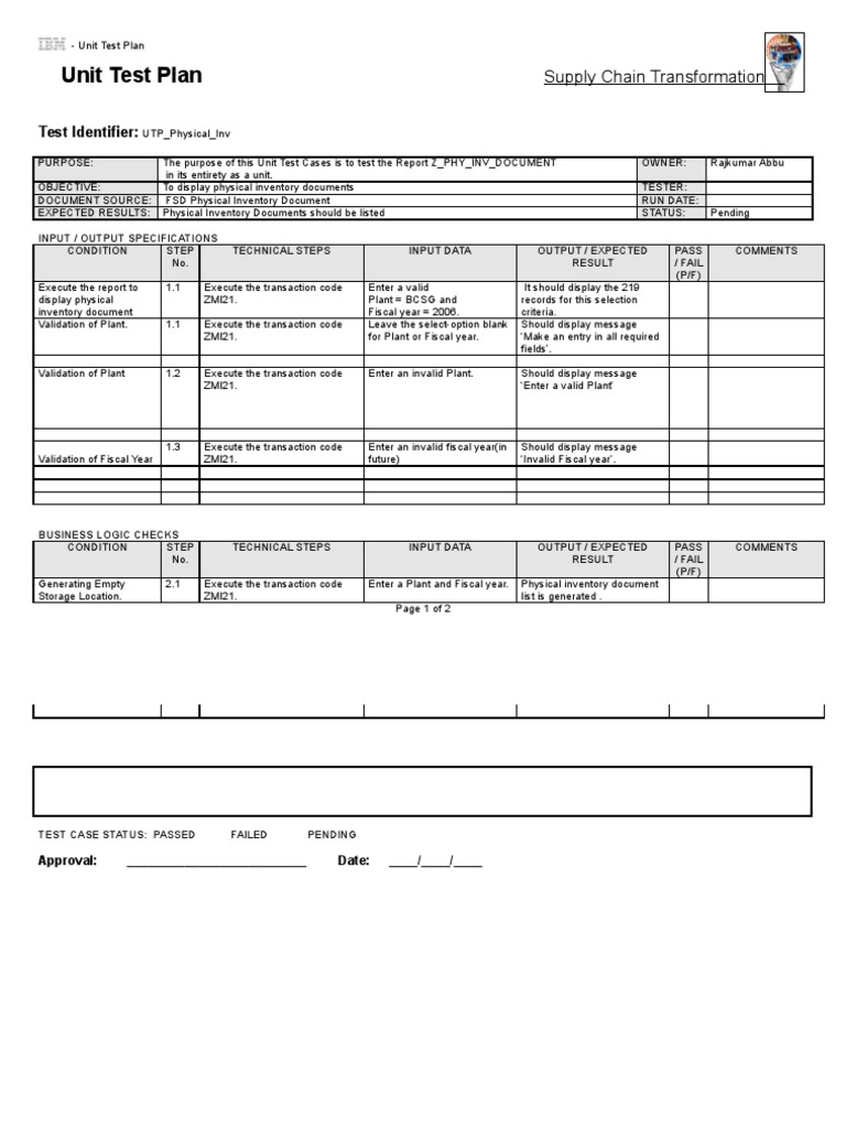 Supply Chain Unit Test Guide | PDF | Unit Testing | Systems Engineering
