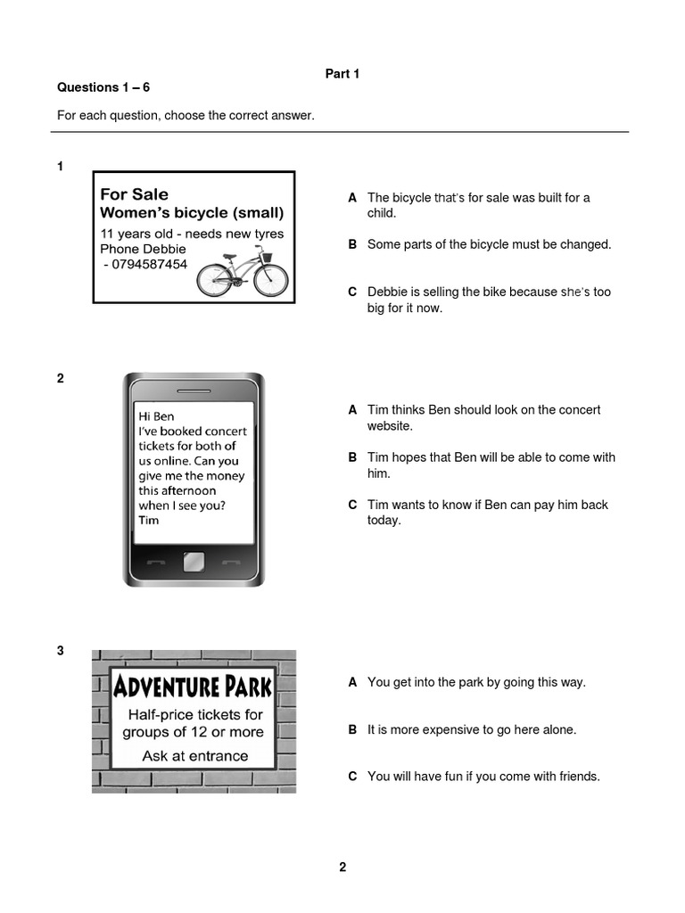 A2 Reading Comprehension Practice Test | PDF
