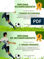 Diploma de Reconocimiento Torneo de Fútbol Deportivo