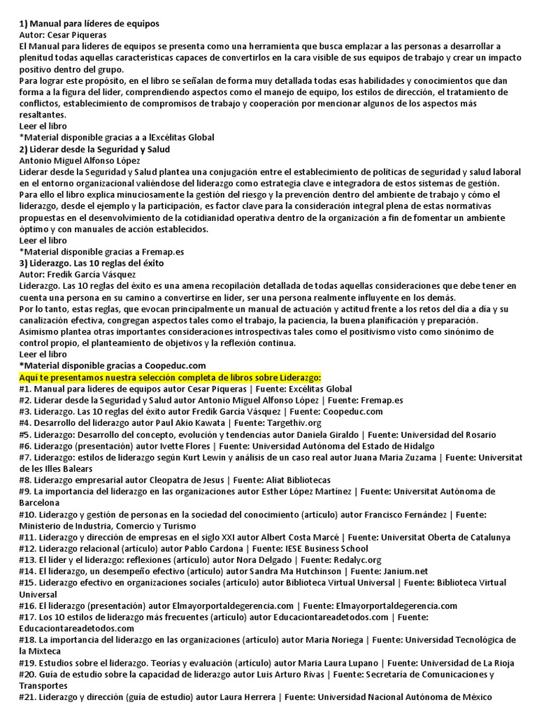 Libros de Liderazgo en PDF Gratis | PDF | Crecimiento personal y ...