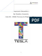 Competencia Matem Atica 1 Eje Tem Atico: Geometr Ia Gu Ia M1 - MM23: Teoremas de Pit Agoras y Thales