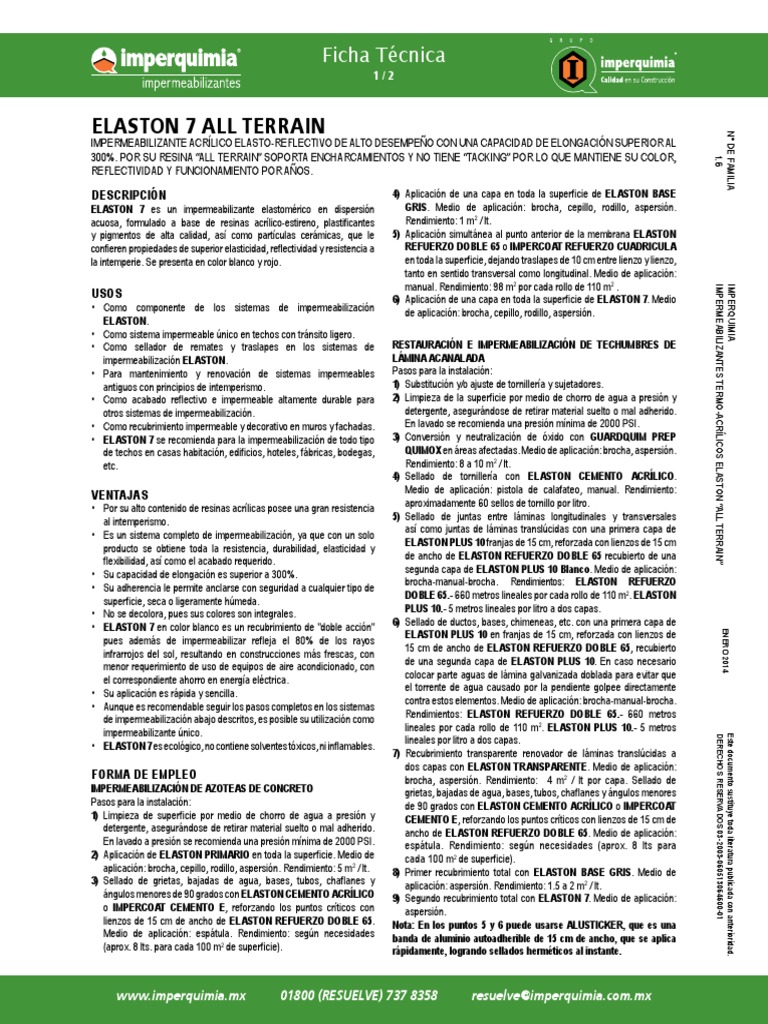 H56 Nuevo Elaston 7 All Terrain | PDF | Agua | Ciencias fisicas