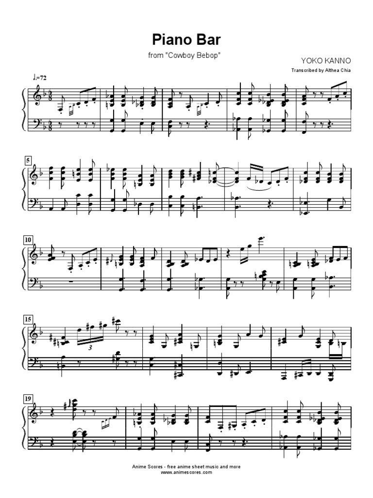 Cowboy Bebop Piano Sheet Music | PDF
