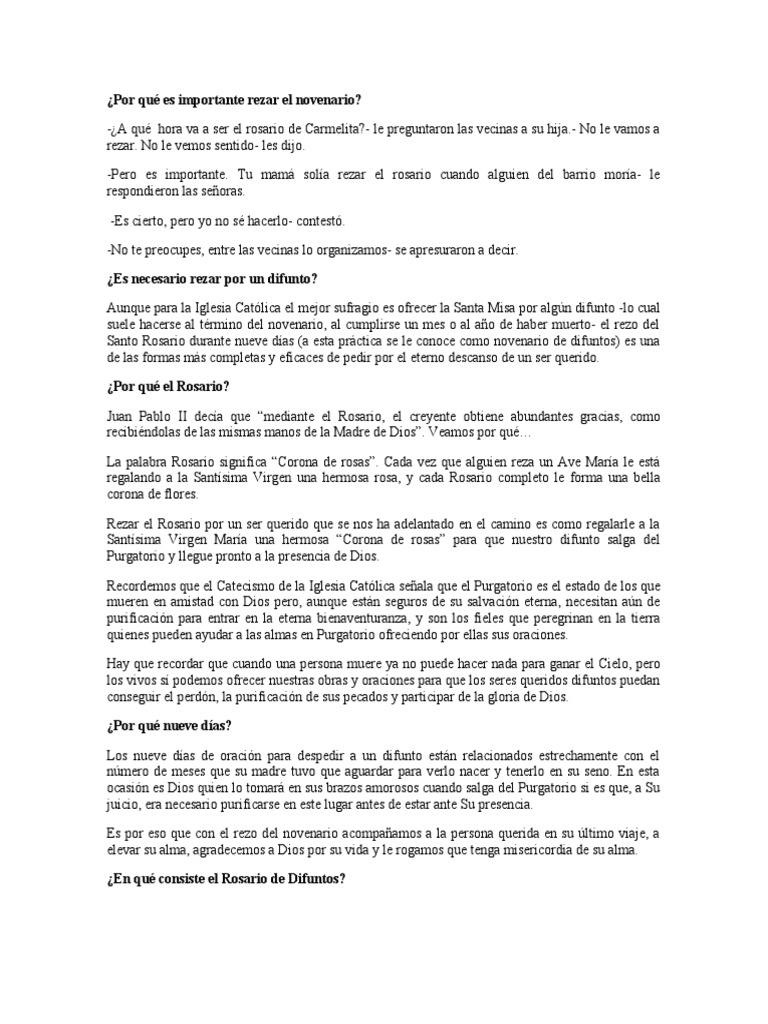 Por Qué Es Importante Rezar El Novenario PDF