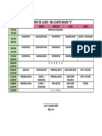 Horario de Clases Del Cuarto Grado Del 2023