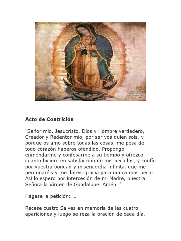 Acto de Contrición | PDF | orador del Señor | María, madre de Jesús