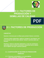 Unidad 2 Factores de Producción Agrícola y Semillas de Calidad