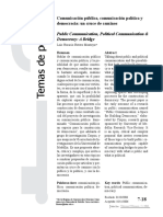Comunicación Pública, Comunicación Política y Democraciaun Cruce de Caminos-Botero Montoya, L (2006)