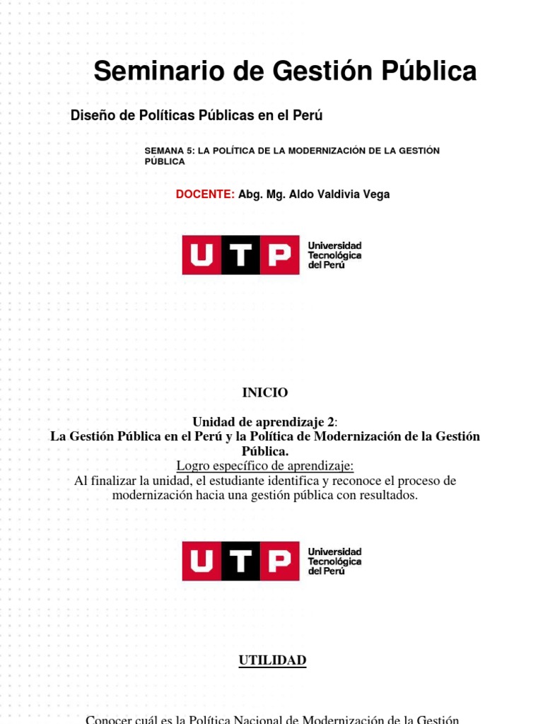 S05 - s05 Politica de Modernizacion de La Gestion Publica | PDF ...