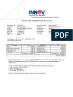 Innovsource Services Private Limited. Payslip For The Month of March-2023
