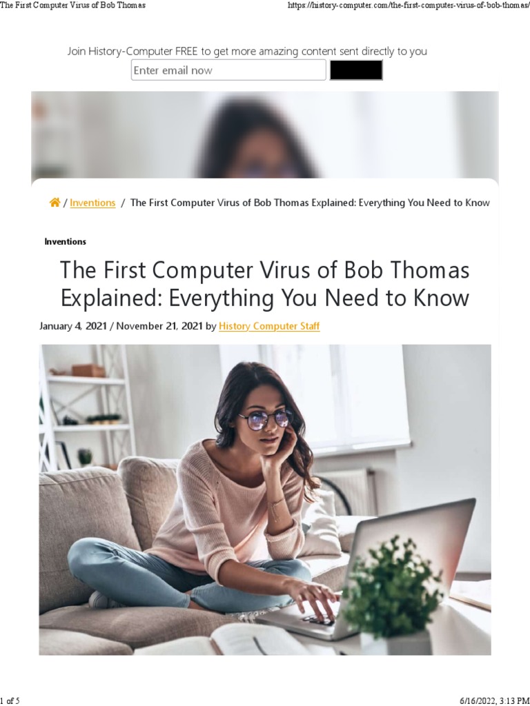 The First Computer Virus of Bob Thomas | PDF
