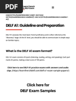 DELF A1 Grammar Lists, Grammar Topics, Format, Sample Papers