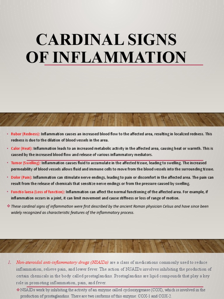 Five Cardinal Signs of Inflammation | PDF | Inflammation | Nonsteroidal ...
