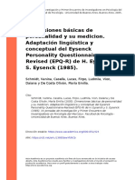 Schmidt, Vanina, Casella, Lucas, Fir (...) (2005). Dimensiones básicas de personalidad y su medicion. Adaptación lingüistica y concep (...)