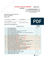 2022 Global Korea Scholarship: Application Checklist