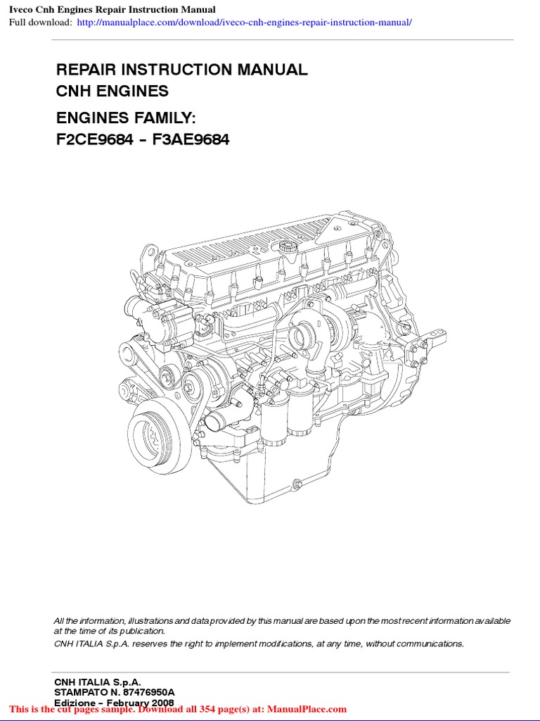 Iveco CNH Engines Repair Instruction Manual | PDF | Electrical ...