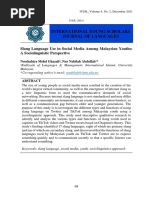 Slang Language Use in Social Media Among Malaysian Youths - A Sociolinguistic Perspective