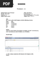 Worksheet 1.1 DBMS by SHVETA RATTANPAL