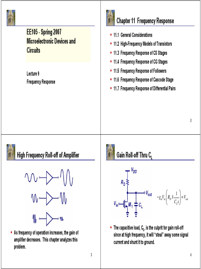 SP07Lecture9Frequency ResponseMOS Only PDF Amplifier Capacitor