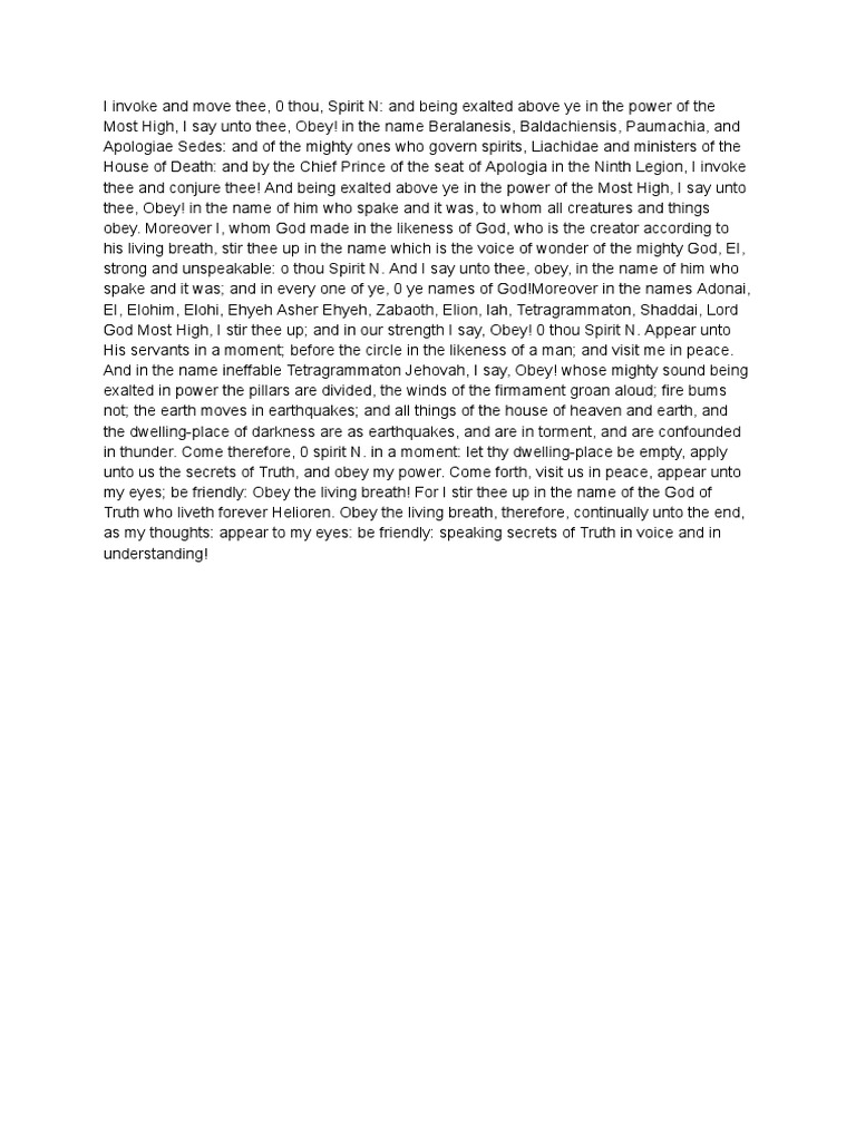 First conjuration pdf