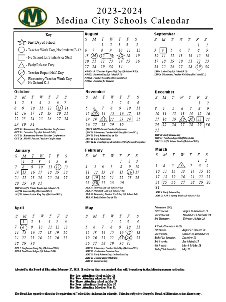 Final Revised 2023-2024 Calendar BD Approved 2.2023 | PDF | Academic Term |  Social Institutions