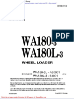 Komatsu Wheel Loaders Wa180l 3 Shop Manual