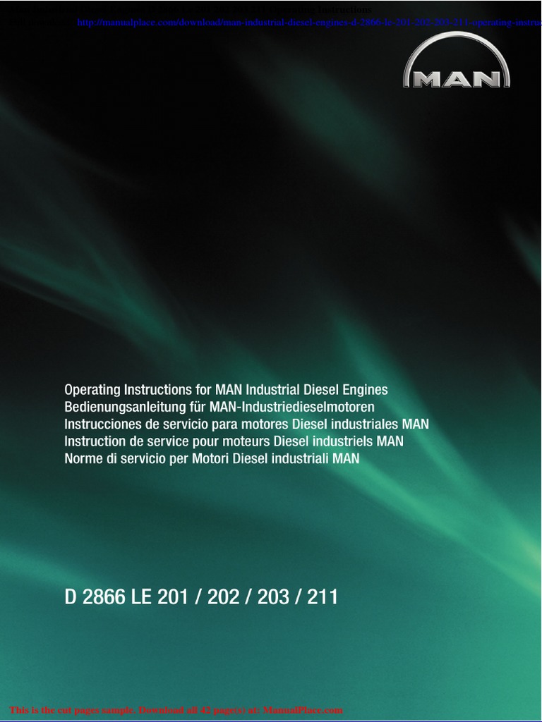 MAN D2866 Engine Operating Instructions | PDF