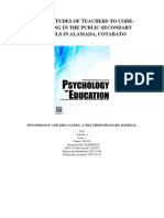 The Attitudes of Teachers To Code-Switching in The Public Secondary Schools in Alamada, Cotabato