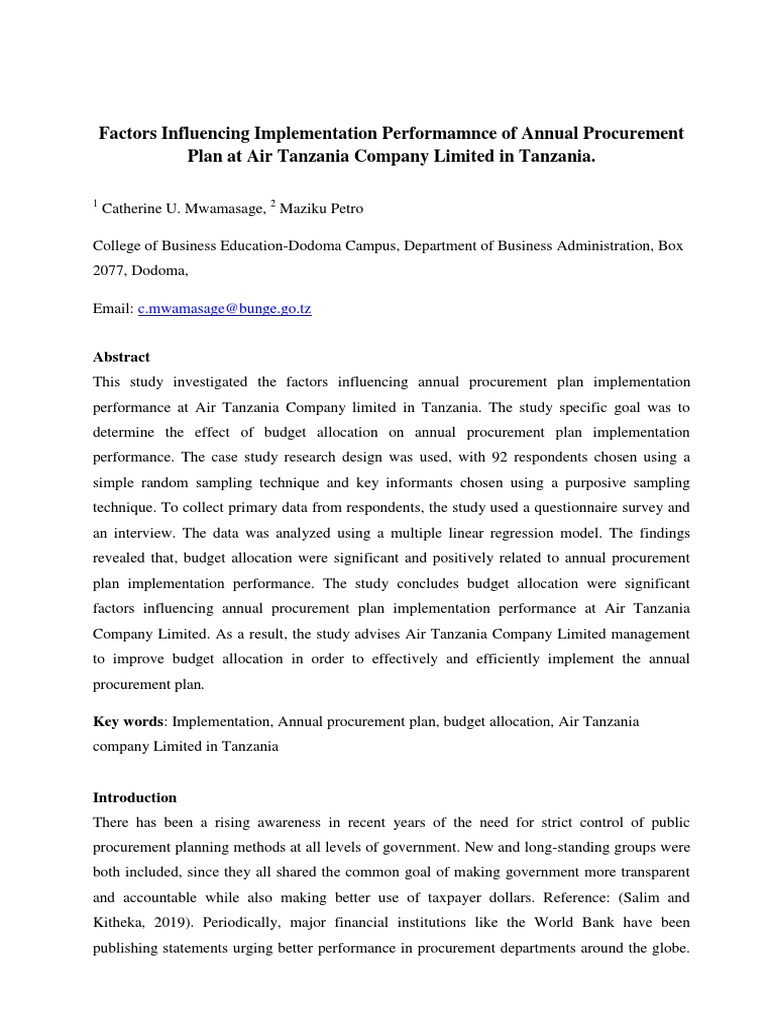 Procurement Performance 1 Pdf Procurement Sampling Statistics
