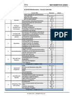 Course Calendar Maths