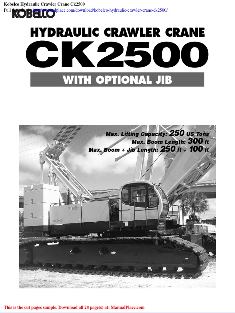 Kobelco CK2500 Crawler Crane Specs | PDF