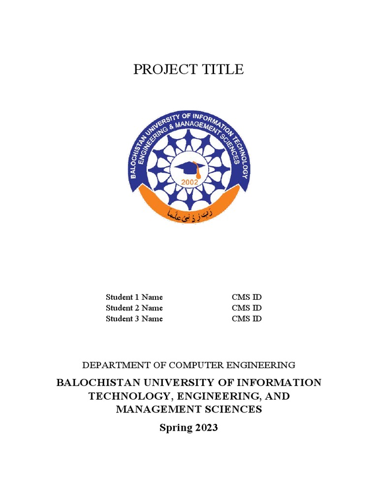 FYP Thesis Format Guide for BUITEMS | PDF | Citation | Methodology