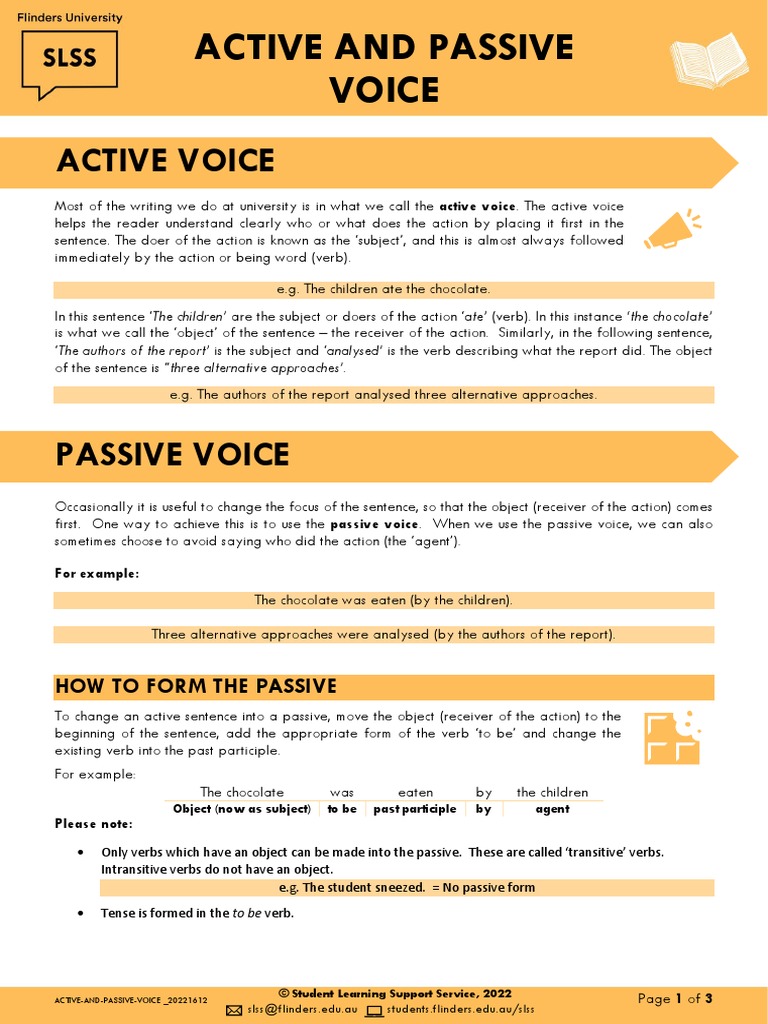 Active and Passive Voice | PDF