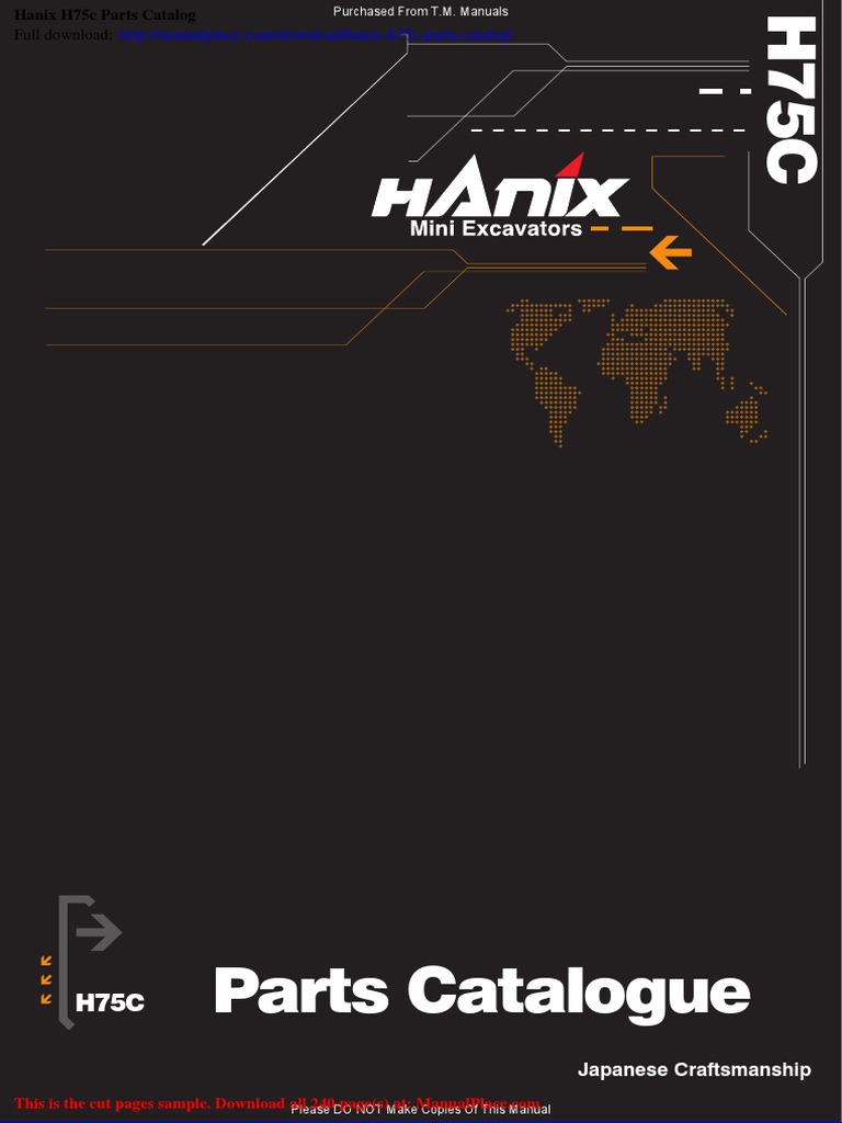 Hanix h75c Parts Catalog | PDF | Manufactured Goods | Mechanical ...