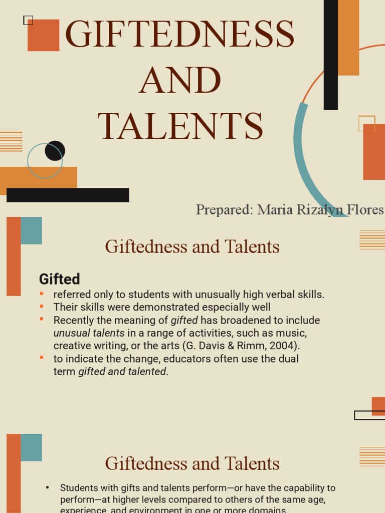 Giftedness and Talents PDF Intellectual Giftedness Gifted Education