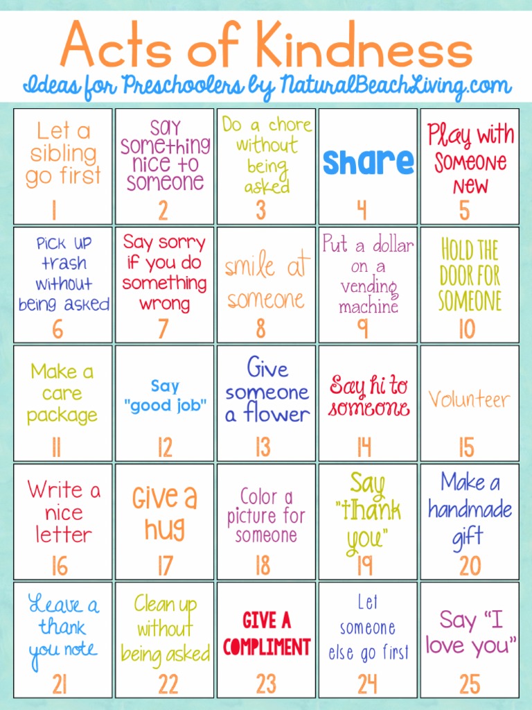 Acts of Kindness Ideas For Preschool 1 | PDF