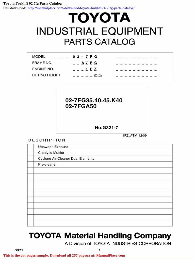 TOYOTA FORKLIFT PARTS DIAGRAM PDF intelligence overview