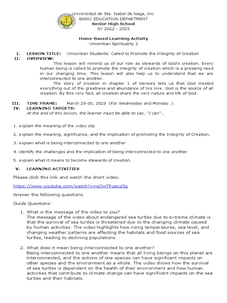 HBA SHS 4th Q | PDF | Sustainability | Climate Change Mitigation