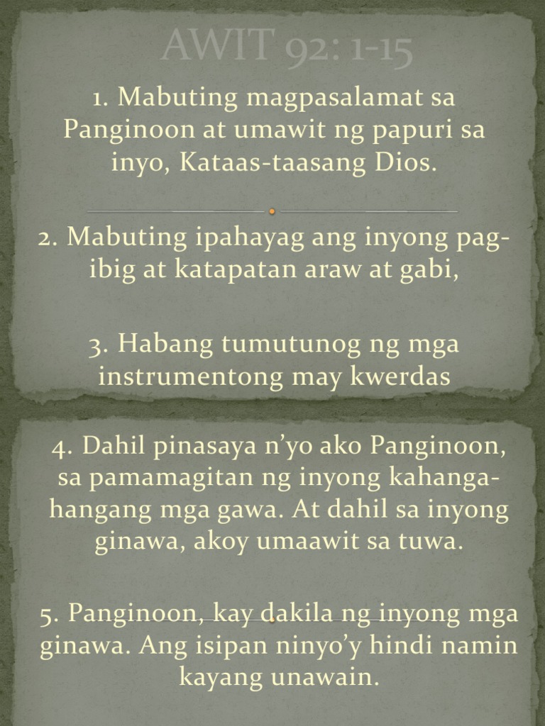 Awit 92 | PDF