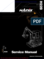 Hanix h22b Mini Excavator Service and Parts Manual